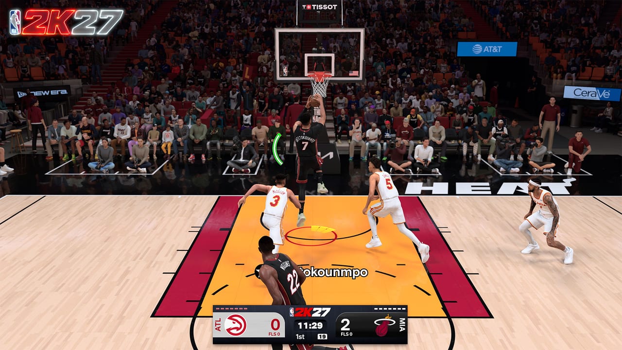 NBA 2K27 dunk meter timing window during a driving slam in official gameplay